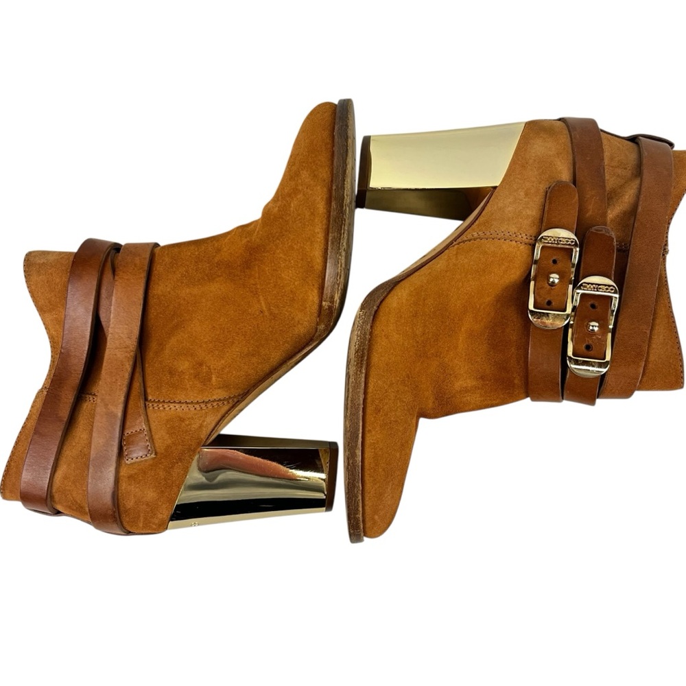Jimmy Choo Melba Suede Ankle Boots Women 37 in Sandalwood Brown - Picture 4 of 10